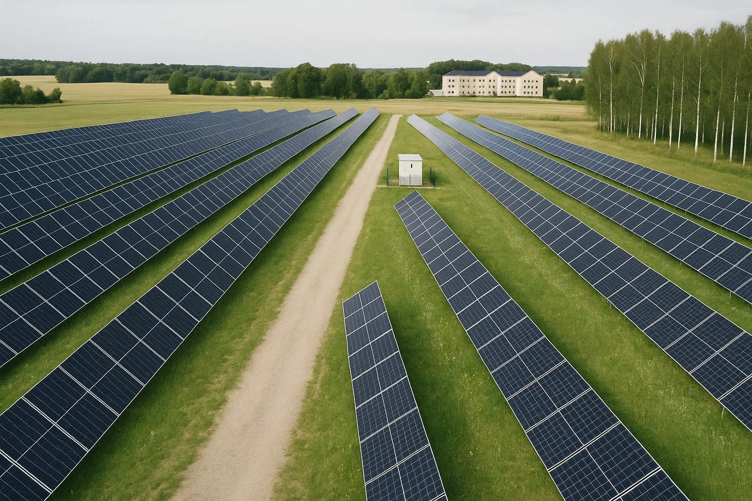 600 kW saulės elektrinė ant pastatų stogų